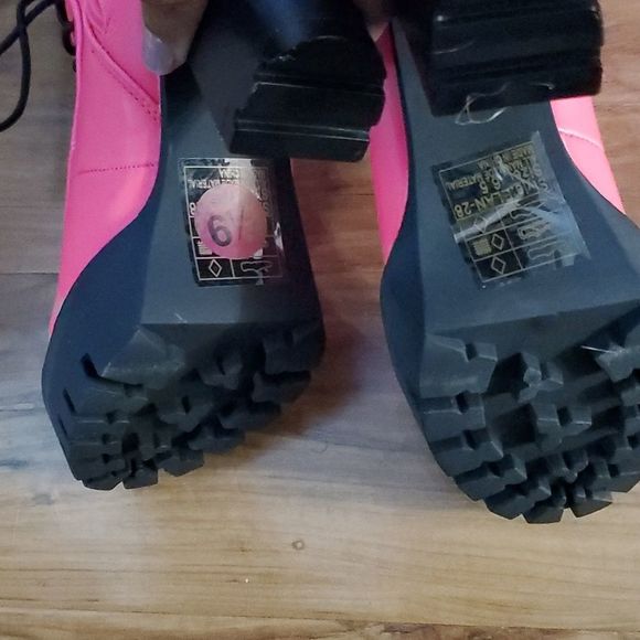 Yoki Pink Lug Laceup Booties - Picture 4 of 5